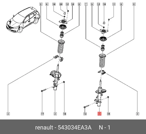 Деталь 543034EA3A RENAULT