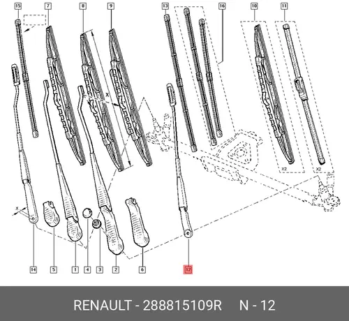 WISCHERARM HA85 288815109R RENAULT