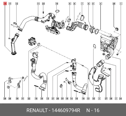 DUCT-EXCHANGER AIR 144609794R RENAULT