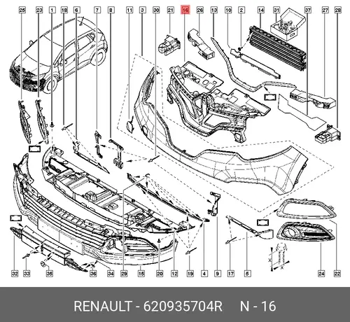 ABS-FR BMPR ENERGY 620935704R RENAULT