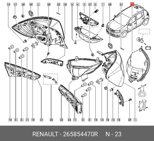 Фара противотуманная RENAULT 265854470R