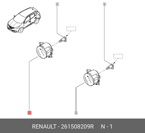 Фара противотуманная RENAULT 261508209R