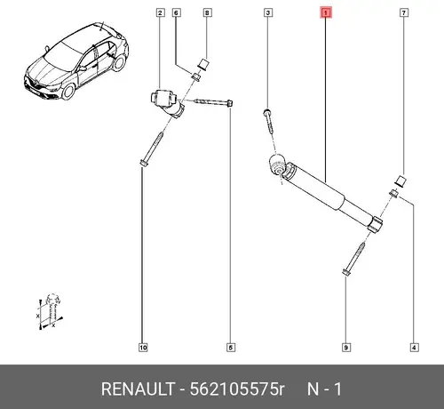 ABS-SHOCK, RR 562105575R RENAULT