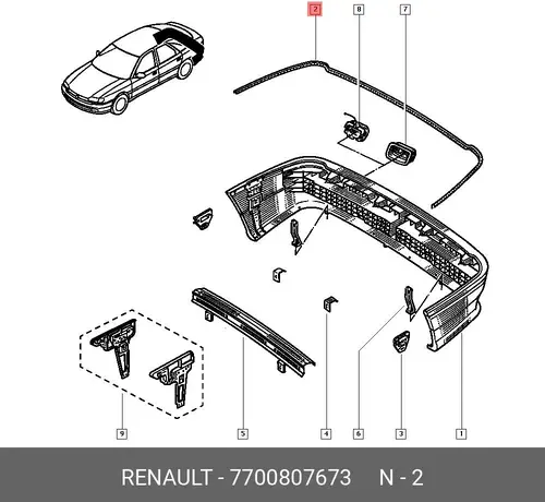 НАКЛАДКА БАМПЕРА ( 7700807673 RENAULT