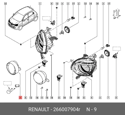 HEAD-DAY LIGHT,RH 266007904R RENAULT