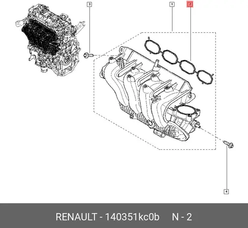 ПРОКЛАДКА ВПУСКНОГ 140351KC0B RENAULT