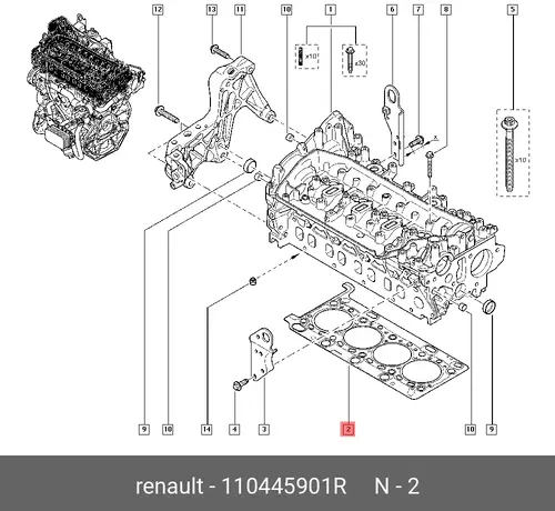 Прокладка ГБЦ RENAULT 110445901R