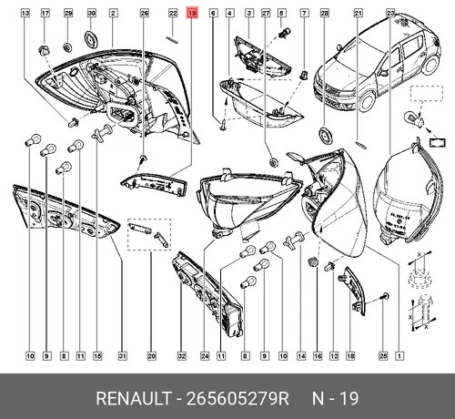 Катафот (световозвращатель) RENAULT 265605279R