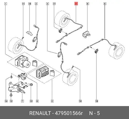 ABS-GEBER UP37 479501566R RENAULT