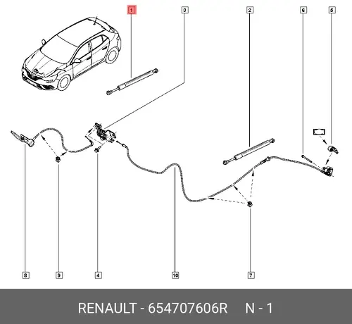 BAL-HOOD 654707606R RENAULT