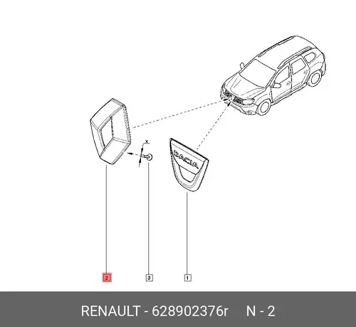 628902376R Эмблема RENAULT