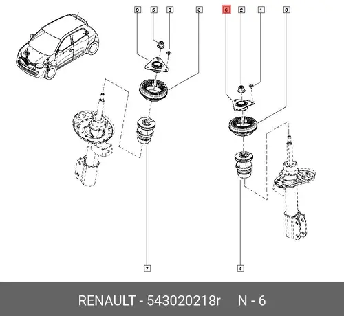 STRUT-FR SUSP 543020218R RENAULT
