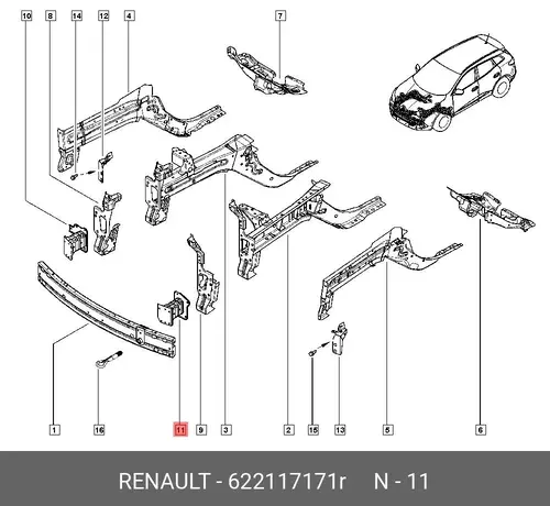 HSG-SHOCK ABS, FR 622117171R RENAULT