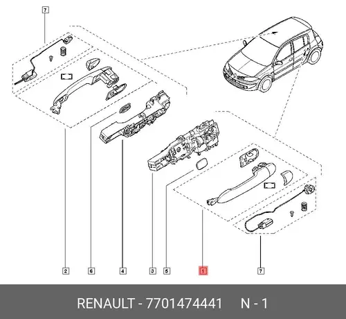 Ручка двери RENAULT 7701474441