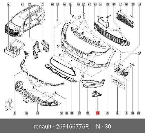Фара противотуманная RENAULT 269166776R