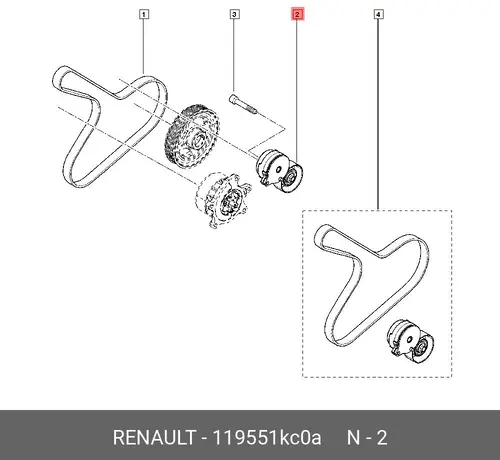 Ролик 119551KC0A RENAULT