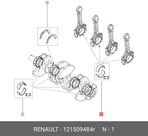 BRG SET-CONN ROD 121509484R RENAULT