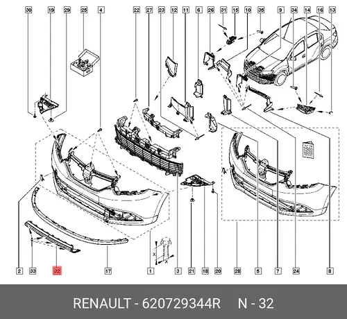 MLDG-FR BMPR, CTR 620729344R RENAULT