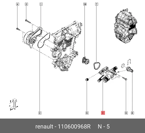 HSG COMPL-WATER OU 110600968R RENAULT