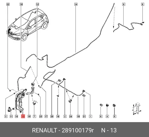 RSVR-WS WASHER 289100179R RENAULT