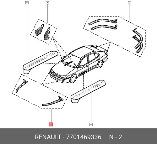 КОМП НАКЛАДОК БАМП 7701469336 RENAULT