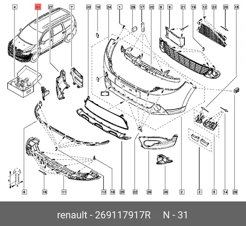 Фара противотуманная RENAULT 269117917R