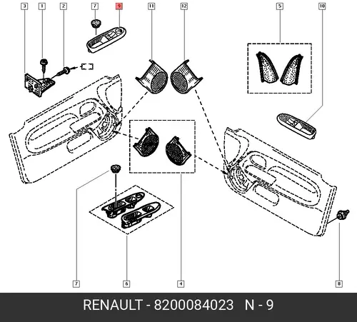 SWITCHPLATE 8200084023 RENAULT