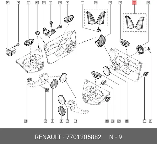 MIRROR TRIM C2 7701205882 RENAULT