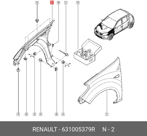 Крыло RENAULT 631005379R
