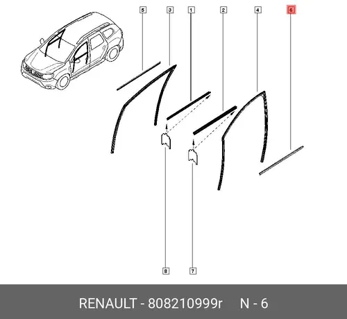 Ручка двери RENAULT 808210999R