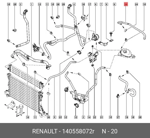 PIPE-EGR INLET 140558072R RENAULT