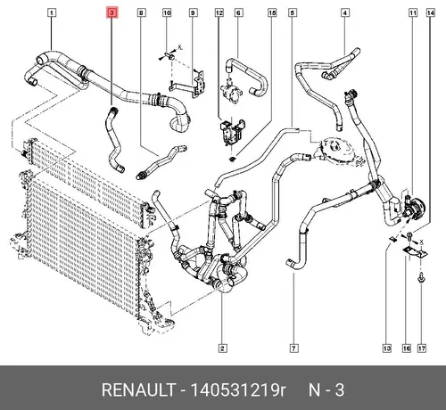 PIPE-ELEC HEATER O 140531219R RENAULT