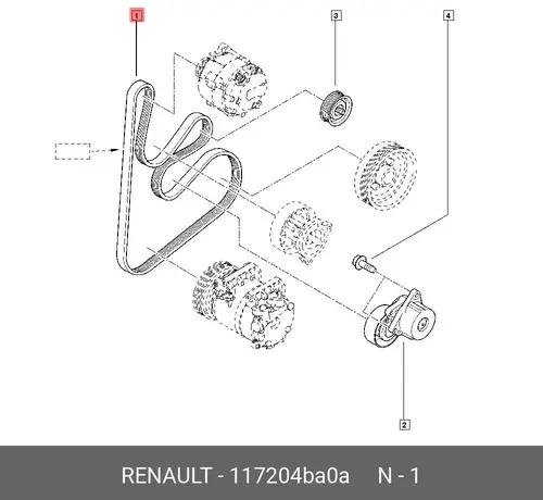 Ремень клиновой RENAULT 117204BA0A