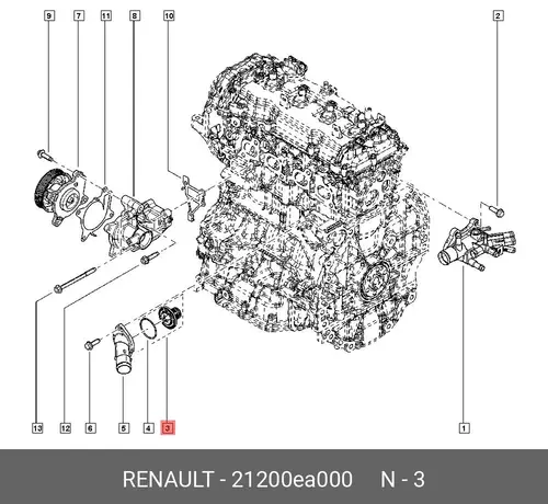 Термостат системы охлаждения RENAULT 21200EA000