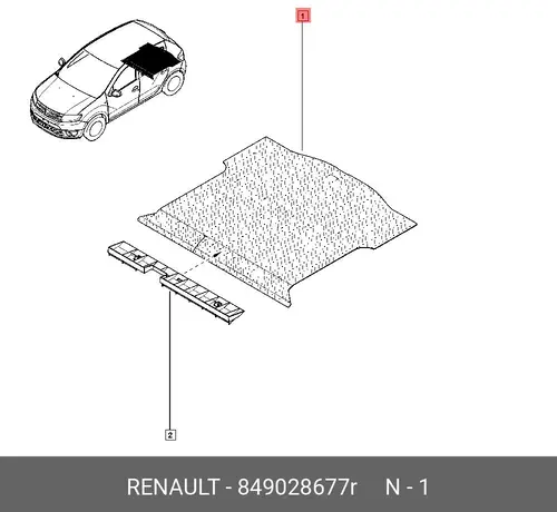 Коврик в багажник RENAULT 849028677R