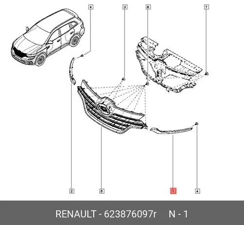 НАКЛАДКА БАМПЕРА ПЕР ЛЕВ 623876097R RENAULT