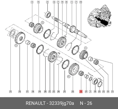 BRG-GEAR,6TH 32339JG70A RENAULT