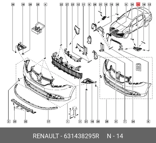 HALTER DH55 631438295R RENAULT