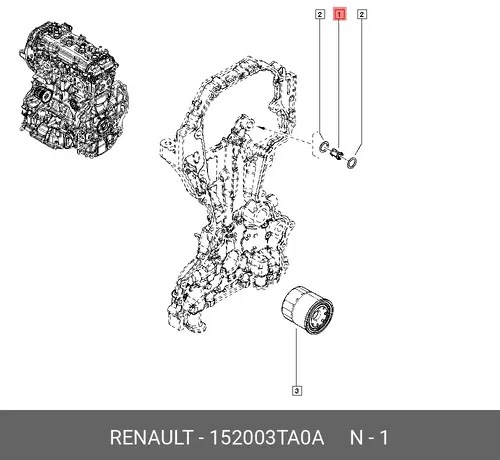 Фильтр масляный RENAULT 152003TA0A