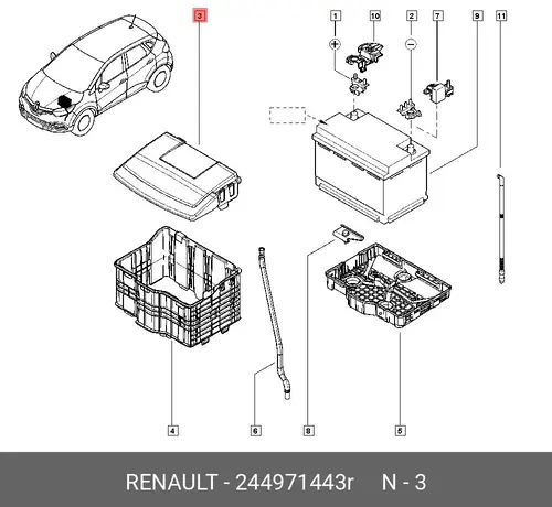 COVER-HEAT PROTR B 244971443R RENAULT
