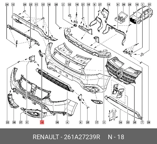 261A27239R КРОНШТЕЙН ПРОТИВОТУМАННОГО ФОНАРЯ RENAULT