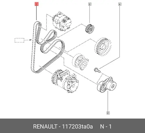 Ремень клиновой RENAULT 117203TA0A