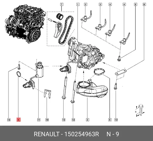 150254963R Кольцо уплотнительное электроклапана RENAULT