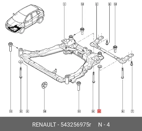 543256975R Автозапчасть/втулка RENAULT