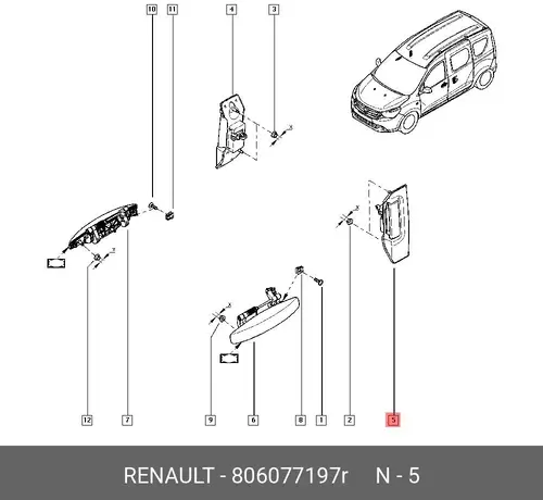 Ручка двери RENAULT 806077197R