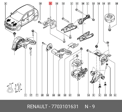 7703101631 Болт М12 RENAULT