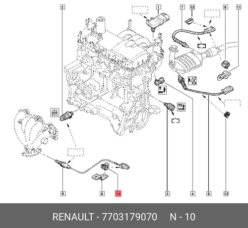 7703179070 КЛИПСА ПЛАСТИКОВАЯ RENAULT