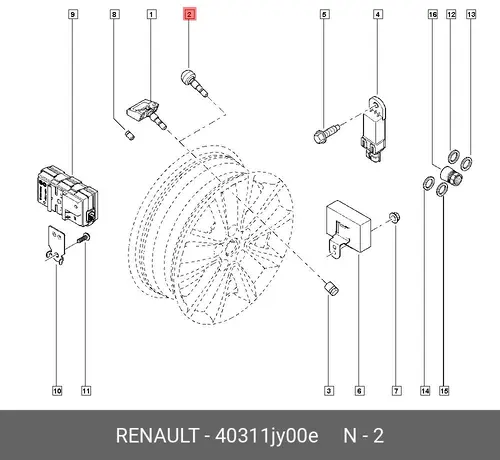 НИППЕЛЬ КОЛЕСА 40311JY00E RENAULT