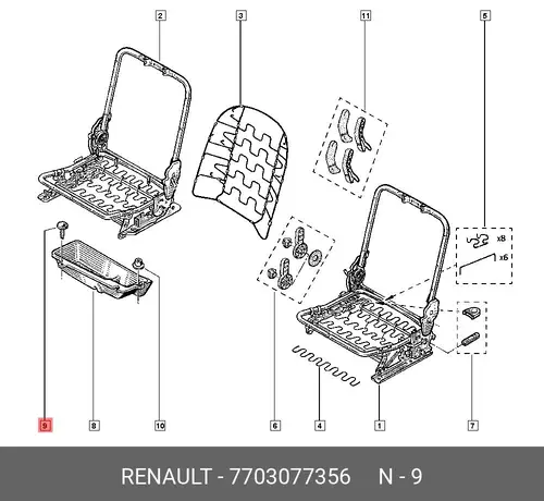 FASTENER 7703077356 RENAULT