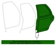 Дверь задняя левая 2W7Z-5424631-AA FORD